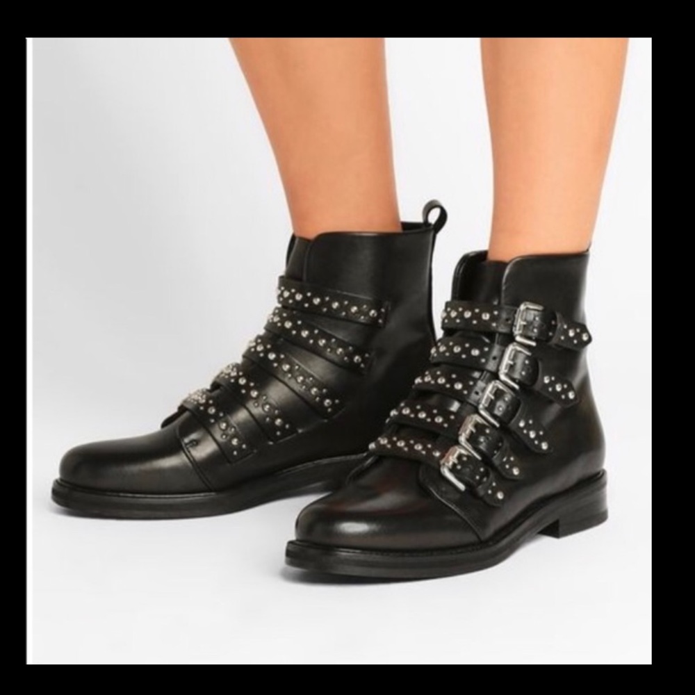 Maje Black Studded Fortune Boots Sz 36